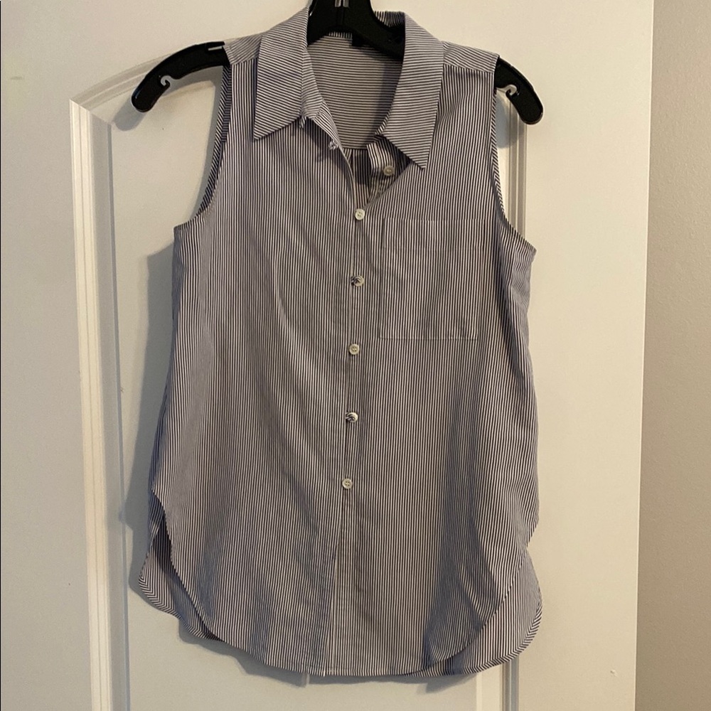 Theory Gray Button Down Shirt with Dress Collar
